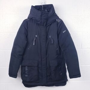 Derek Lam 10 Crosby Puffer Parka Winter Jacket Hooded Black Size Small